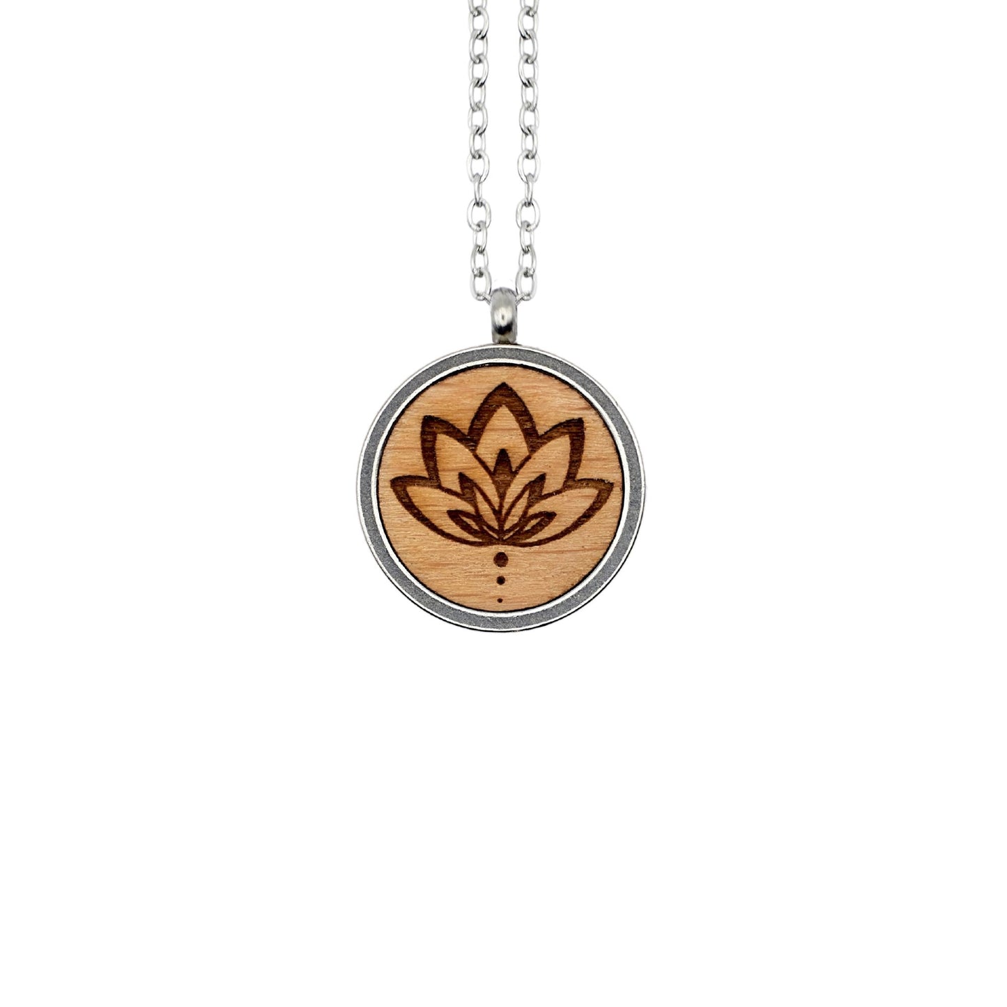 Halskette "Lotusblume" Holz Buche