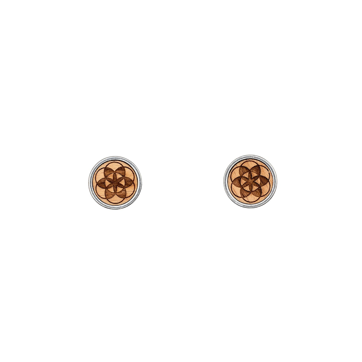 Ohrstecker "Samen des Lebens" intensiv Holz Buche