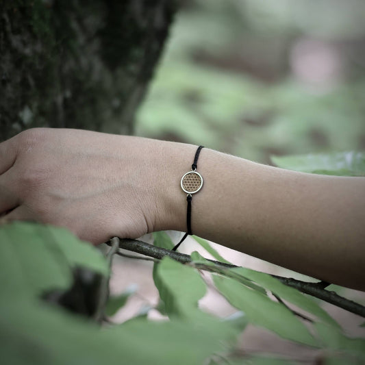 Armband "Blume des Lebens" zart Holz Buche