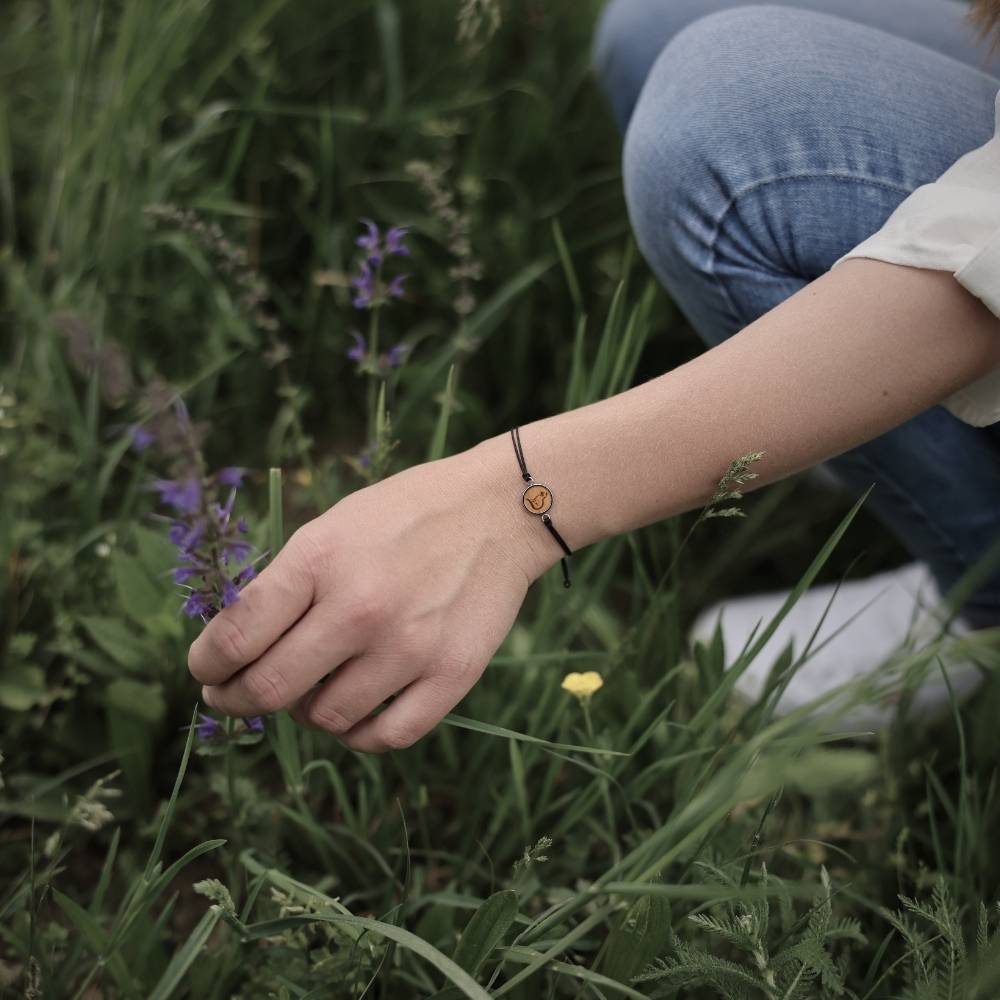 Armband "Katze" Holz Buche