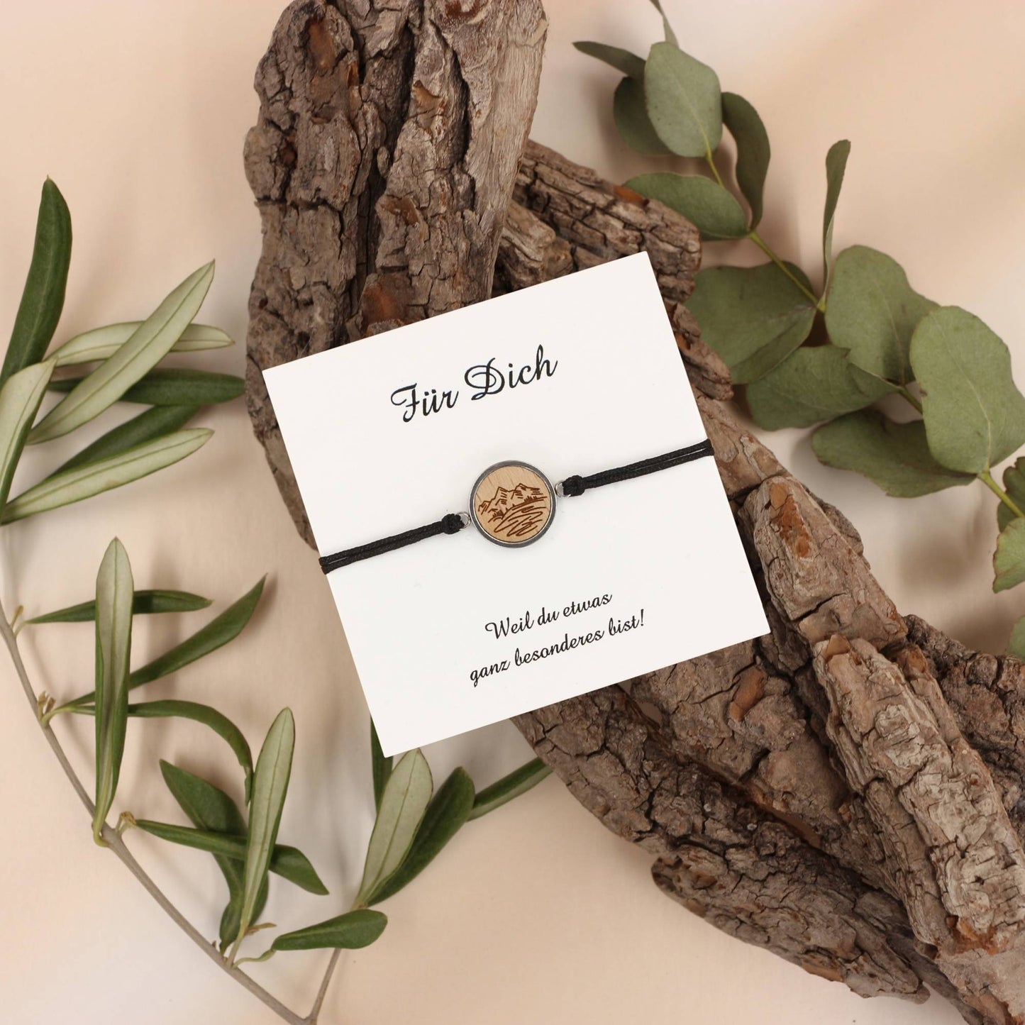 Armband "Berge" Holz Buche