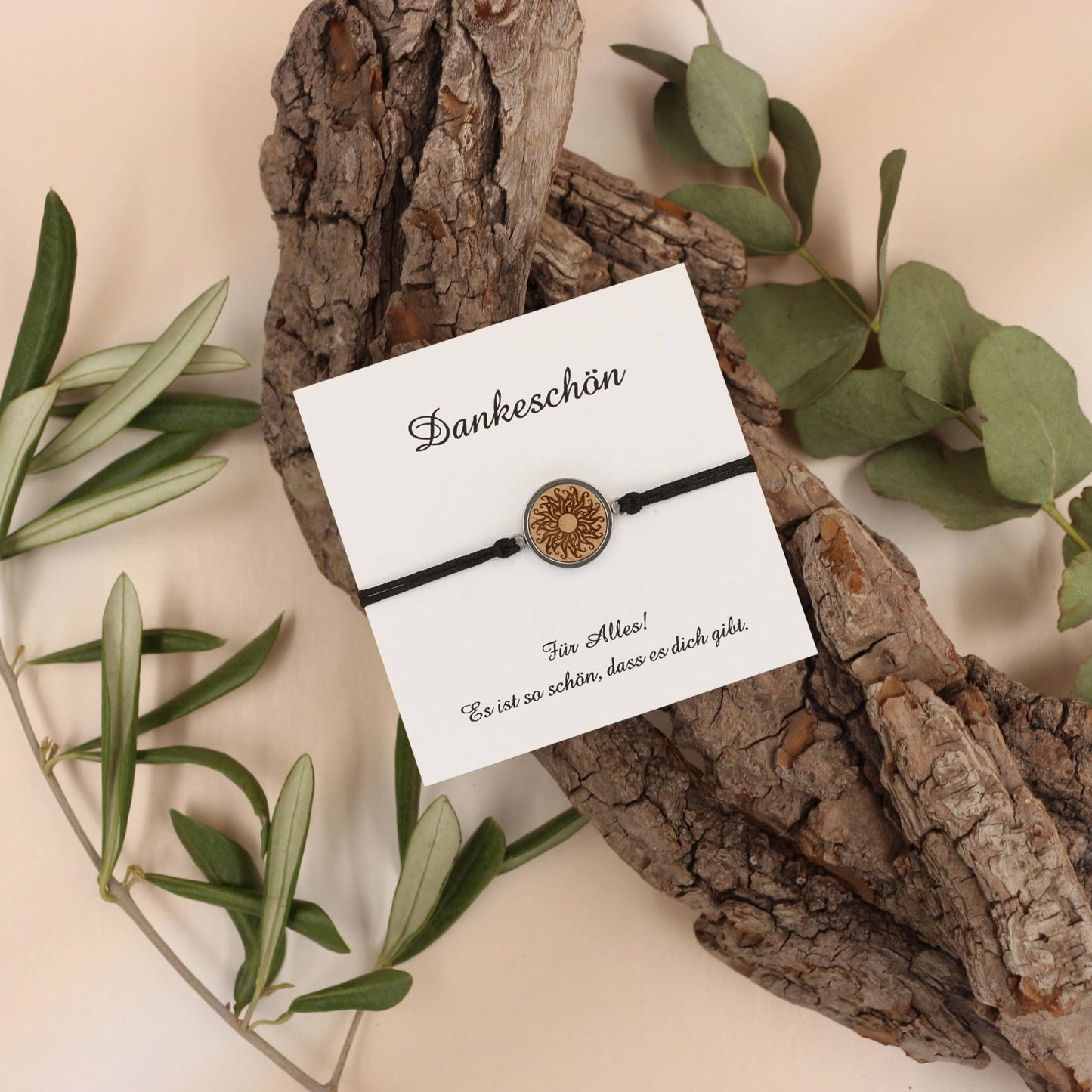 Armband "Feuersonne" Holz Buche