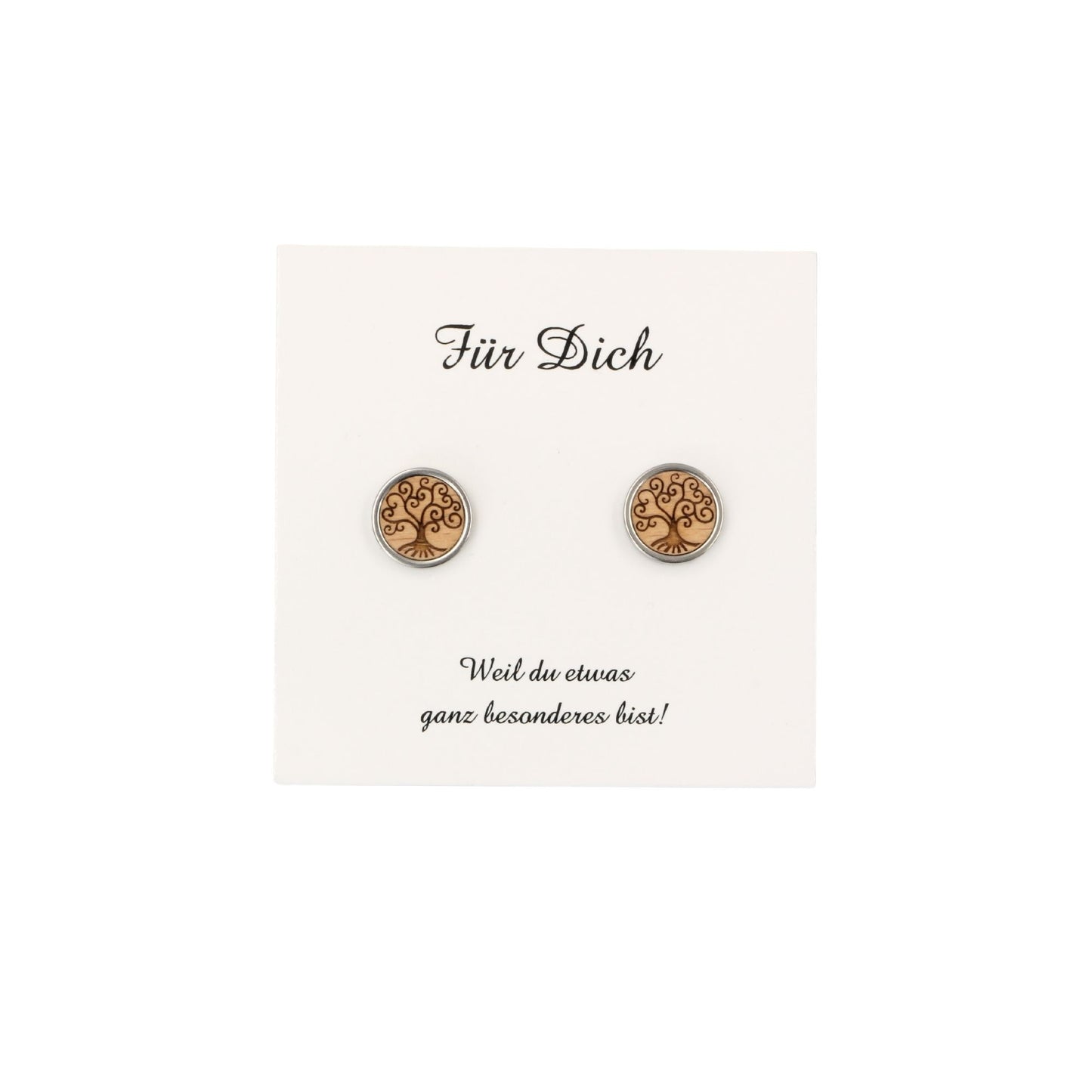 Ohrstecker "Baum des Lebens" Holz Buche