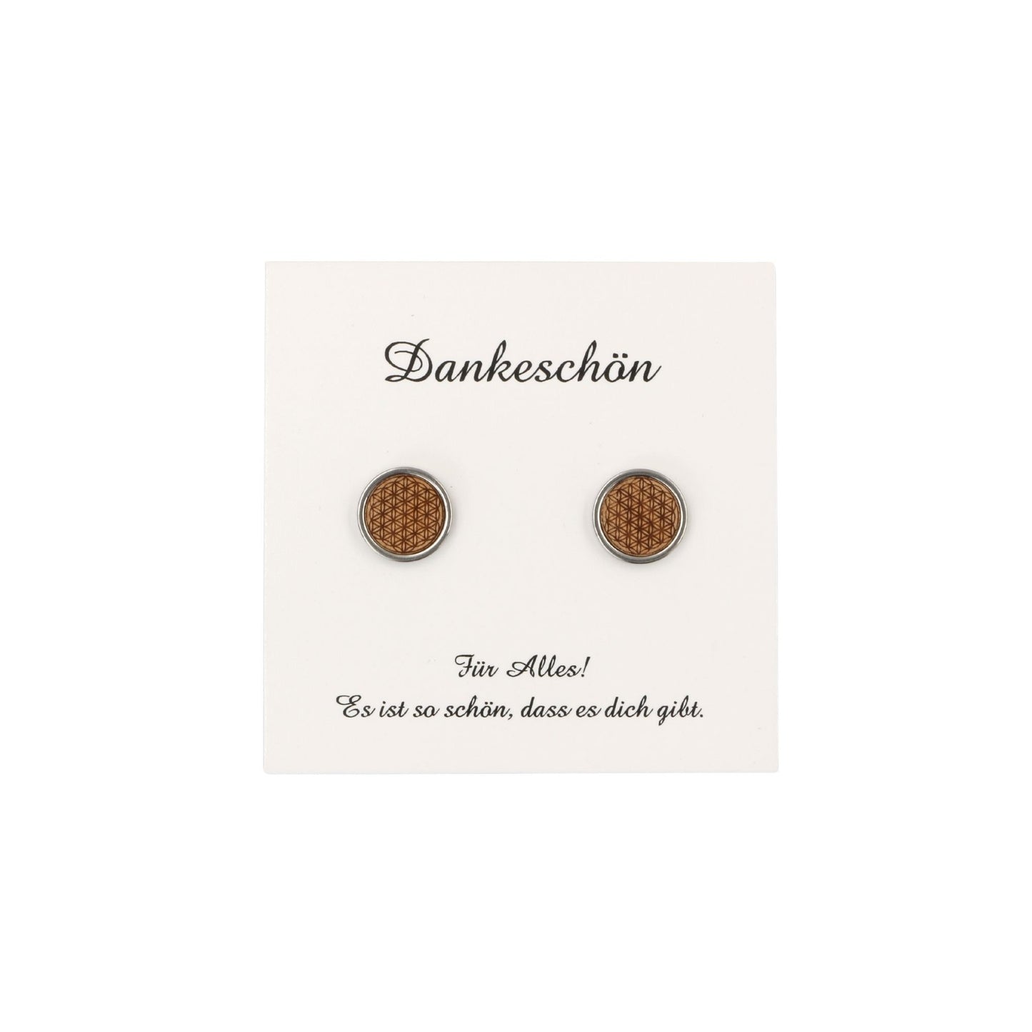 Ohrstecker "Blume des Lebens" zart Holz Buche