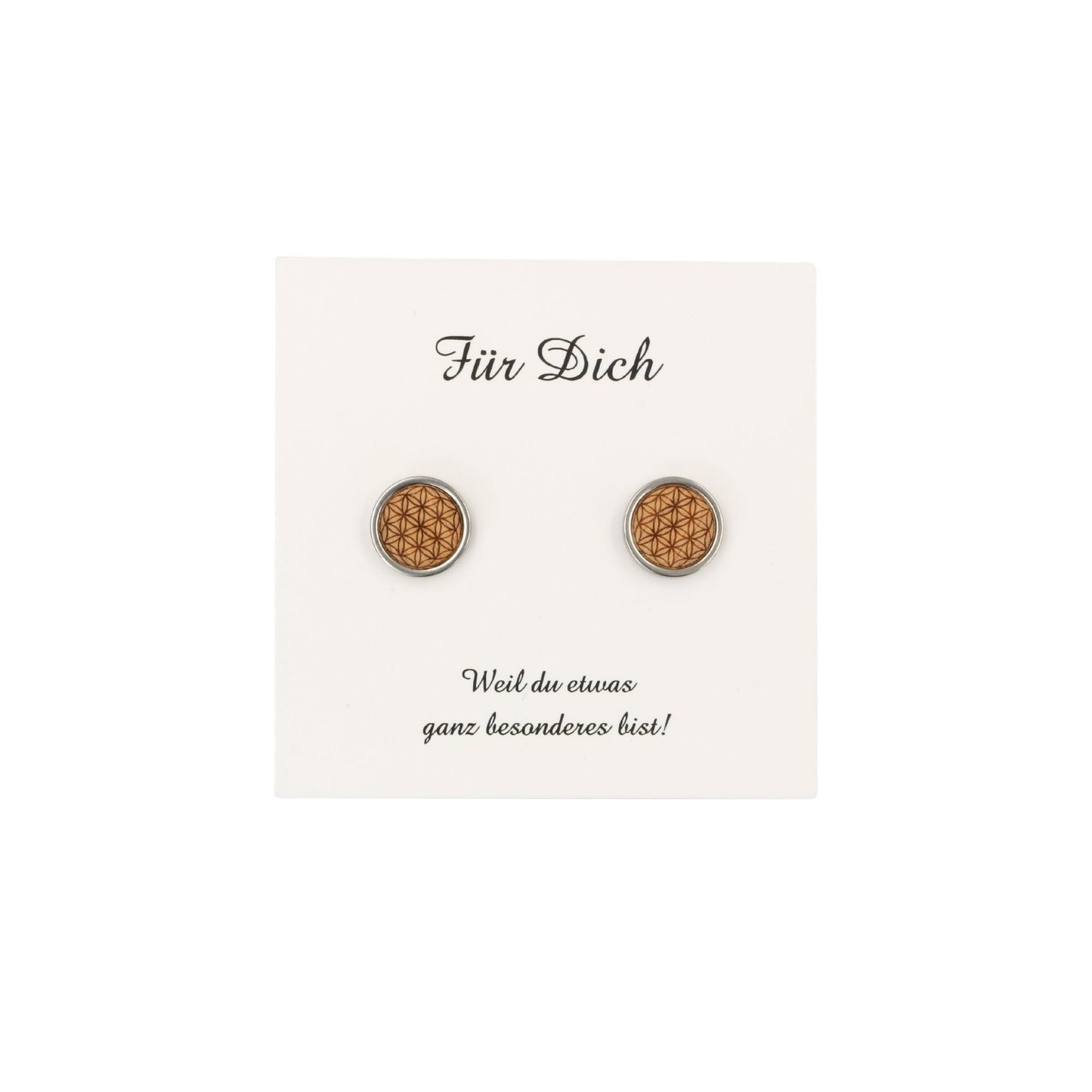 Ohrstecker "Blume des Lebens" Holz Buche