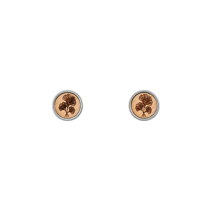 Ohrstecker "Ginkgo Blatt" Holz Buche