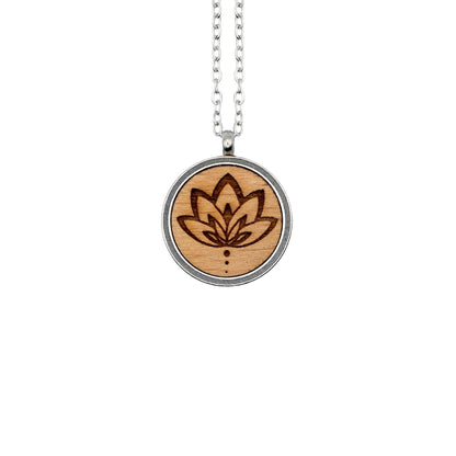 Halskette "Lotusblume" Holz Buche
