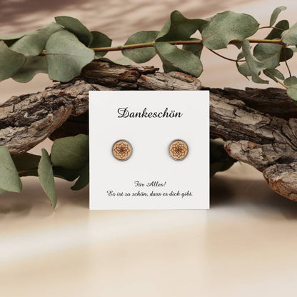 Ohrstecker "Sonne" Holz Buche