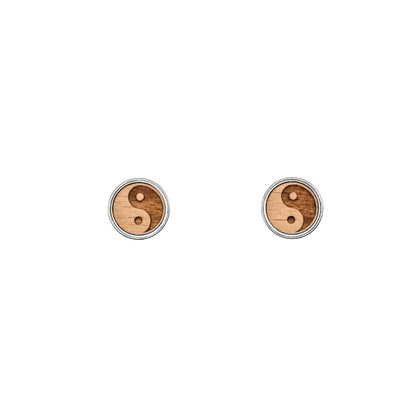 Ohrstecker "Yin&Yang" Holz Buche