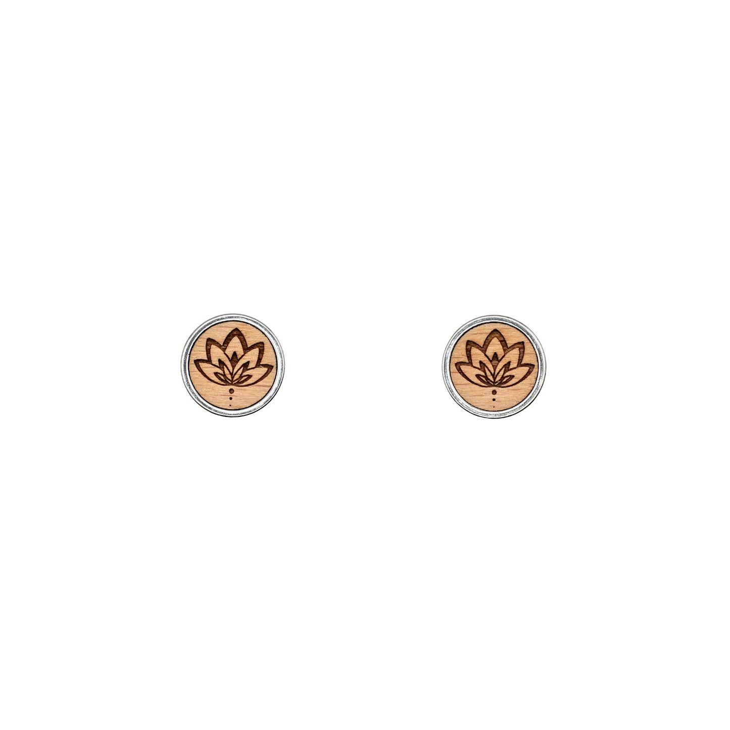 Ohrstecker "Lotusblume" Holz Buche