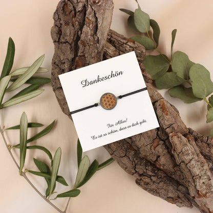 Armband "Blume des Lebens" Holz Buche