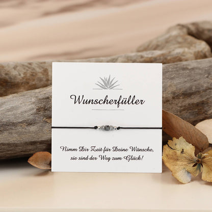 Armband Wunscherfüller Naturstein Grau
