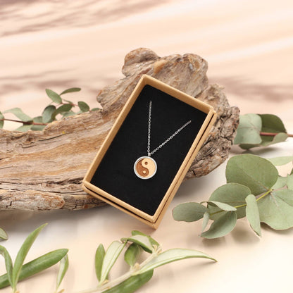 Halskette "Yin&Yang" Holz Buche