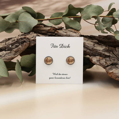 Ohrstecker "Noten" Holz Buche