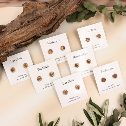 Ohrstecker "Blume des Lebens" zart Holz Buche